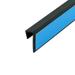 Outwater Plastic J Channel Fits Material 1/4 Inch Thick Black Styrene Cap Moulding with Adhesive 46 Inch Length (Pack of 2)