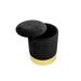 Modern Oliver Round Black Velvet Storage Ottoman