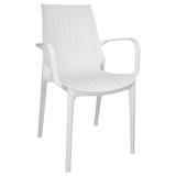 LeisureMod Kent Outdoor Stackable Dining Arm Chair