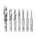 Carevas 7Pcs Combination Drill and Tap Set Metric Thread HSS -M12 Screw Tapping bit Tool Quick Change 14in Hex Shank