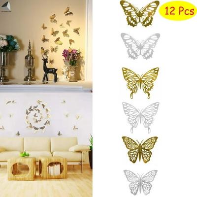 Download Sixtyshades 12 Pcs 3d Butterfly Wall Stickers Butterflies Wall Decorations Diy Art Decor For Home Bedroom Living Room Tv Background Wall Kitchen Fridge Windowa Silver From Sixty Shades Of Grey Accuweather Shop