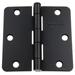 GlideRite 3-1/2 in. Steel Door Hinge with 1/4 in. Corner Radius Matte Black finish Pack of 12