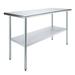 AmGood 60 Long x 24 Deep Stainless Steel Work Table | Metal Work Bench Utility | Work Station