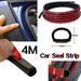 Willstar Car Door Edge Seal Strip 4M D-Shape Long Self Adhesive Automotive Rubber Draught Seal Weatherstrip