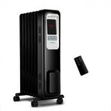 pelonis electric radiator heater 1500w portable oil filled radiator space heater with digital thermostat 24-hour programmable timer remote control safe heater for full room