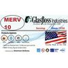 Glasfloss 10x25x1 - MERV 10 -Qty:12 - Furnace Air Filter - Made in USA (Actual Size: 9.5 x 24.5x7/8 inch)