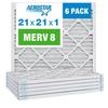 Aerostar 21x21x1 MERV 8 Pleated Air Filter AC Furnace Air Filter 6 Pack