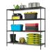 Hyper Tough Wire 4-Tier Storage Shelf Unit 72 H x 72 W x 24 D 4000lb Total Capacity Black