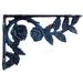 Cast Iron Wall Shelf Bracket - Rose Bush - Verdigris - 8.75 Deep