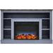 Cambridge Seville 47 Freestanding Electric Multi-Color LED Fireplace with Log Insert Remote | Slate Blue Mantel | For Rooms up to 210 Sq.Ft. | Adjustable Heat Settings | Timer