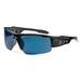 Ergodyne Skullerz Dagr Safety Sunglasses- Black Frame Blue Mirror Lens