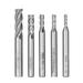 5PCS 4-Flute End Mill Bits High Speed Steel Milling Cutter Router Bits Rotary Bits Tool Straight Shank 6mm-8mm Double Edged Cutting Engraving Bits