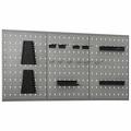 Dcenta 3 Piece Wall-Mounted Peg Boards Steel Wall Panels with Holes Metal Tool Pegboards Storage Organizer Gray for Garage Workbench Workshop