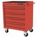 Westward 48RJ74 26-5/8 W Rolling Cabinet 5 Drawers Red 18-1/16 D x 28-1/2 H