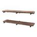 36 in. x 7.5 in. x 6.75 in. Sunset Brown Restore Wood Wall Shelving with Industrial Steel Pipe Straight Brackets