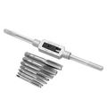 OWSOO 8pcs Thread Metric Machine Hand Screw Thread Plug Taps Set M4 M5 M6 M8 M12 with 1pcs Adjustable Tap 116-12