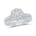 10K White Gold Round Diamond Bridal Nicoles Dream Collection Wedding Ring Set - 1 CTTW