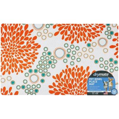 Drymate Pet Bowl Placemat, Feeding Mat For Dog & Cat - Thin, Absorbent, Waterproof, Machine Washable Plastic (affordable option) in Red/Orange