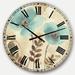 The Twillery Co.® Swigart Blue Poppies Cottage Flowers I - Farmhouse wall clock Metal in Blue/Brown | 29 H x 29 W in | Wayfair