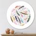 East Urban Home Vintage Bird Feathers In Circle - Traditional Metal Circle Wall Art Metal | 23" H x 23" W x 1" D | Wayfair