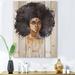 East Urban Home Portrait Of African American Woman X - Modern Print On Natural Pine Wood in Brown/Green/Indigo | 20 H x 10 W x 0.78 D in | Wayfair