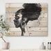 East Urban Home Monochrome Portrait Of African American Woman I - Modern Print On Natural Pine Wood in Black/Brown | 10 H x 20 W x 0.78 D in | Wayfair