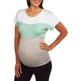 Maternity Short Sleeve Colorblock Shirt with Side Ruching