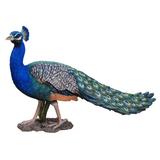 Hi-Line Gift Ltd. Peacock in Blue/Green | 18.5 H x 18.5 W x 32 D in | Wayfair 87809