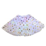 Women 3 Level Mesh Tulle Skirt Princess Skirt With LED Small Bulb Skirt