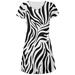 Zebra Print White All Over Juniors V-Neck Dress