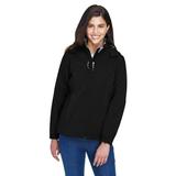 Ladies' Glacier Insulated Three-Layer Fleece Bonded Soft Shell Jacket with Detachable Hood - BLACK - S