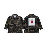 Musuos Children's Coat Full Button Camouflage Style Letter Printed Jacket