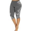 Lovaru Women Plus Size Slim Fit Printing Capri Leggings