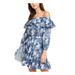 MICHAEL Michael Kors Womens Floral Print Off-The-Shoulder Casual Dress