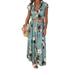 Musuos Women Boho Maxi Long Dress Floral Print Casual Beach Party Sundress