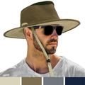 SUN CUBE Wide Brim Sun Hat for Men Outdoor Sun Protection Boonie Hat Adjustable Fit, Breathable Summer Hat for Safari Hiking Fishing - Olive
