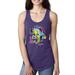 Colorful Albert Einstein Funny Face Famous People Ladies Racerback Tank Top, Purple Rush, X-Large
