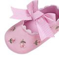 Kernelly Baby Girls Anti-Slip Soft Sole Embroidered Bow Shoes