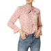 Women's Floral Ruffle Tie Neck Long Sleeve Casual Blouse Shirt