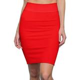 Red Skirt Casual Red Skirts for Women Red Pencil Skirts for Women Stretch Waist Elegant Red Skirts