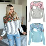 New Maternity Clothes Breastfeeding Lace T-Shirt nursing Tops For Pregnant Women