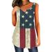 Tuscom Summer Casual Tank Tops Loose Star Stripe USA Flag Blouse Independence Day T-Shirt 4th of July Patriotic Tee Tops