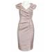 Adrianna Papell Pillow Collar Iridescent Satin Dress, Champagne, 16