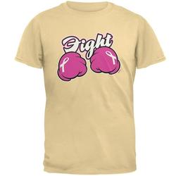 Cartoon Hands Fight Pink Fist Cancer Ribbon Mens T Shirt Yellow Haze 2XL