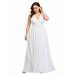 Ever-Pretty Womens Plus Size Long Evening Dresses for Women 90162 White US22