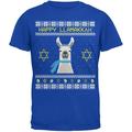 Llama Llamakkah Ugly Hanukkah Sweater Royal Youth T-Shirt - Medium(10/12)