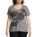 Just My Size Women's Plus Size Scoopneck Short Sleeve Graphic Tunic T-Shirt