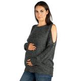Long Sleeve Cold Shoulder Maternity Sweater Top