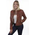 Scully L1031-40-XL Ladies Leather Jean Jacket, Cognac - Extra Large