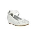 Glitter Rhinestone Crisscross Kitten Wedge Heel Pump (Toddler/ Girls) 18358